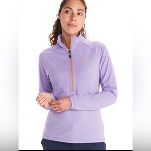 Marmot Leconte Fleece Half Zip Pullover in Purple, Size Large